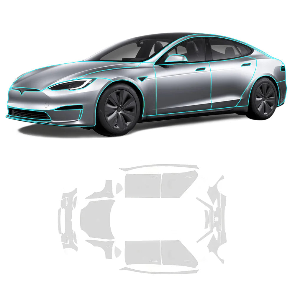 TPU Pre-Cut Invisible Full Car Paint Protection Film (PPF) for Tesla Model S (2021-2024)