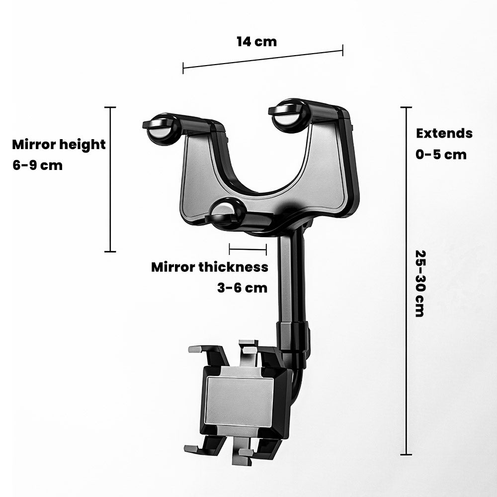 EVAAM® Universal Adjustable Rearview Mirror Phone Mount For All Brand Vehicles - EVAAM