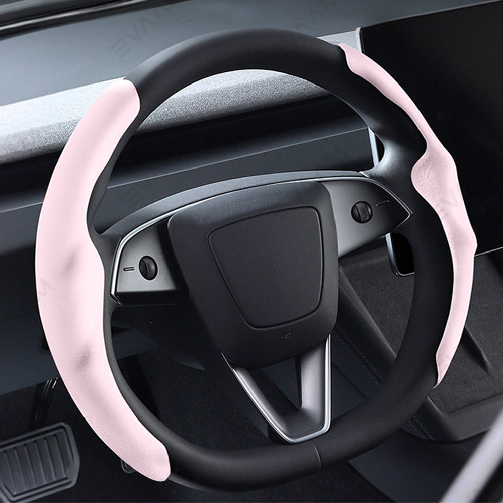 EVAAM® Anti-Slip Suede Steering Wheel Cover for Tesla Model Y/3 Juniper 2025+ - EVAAM
