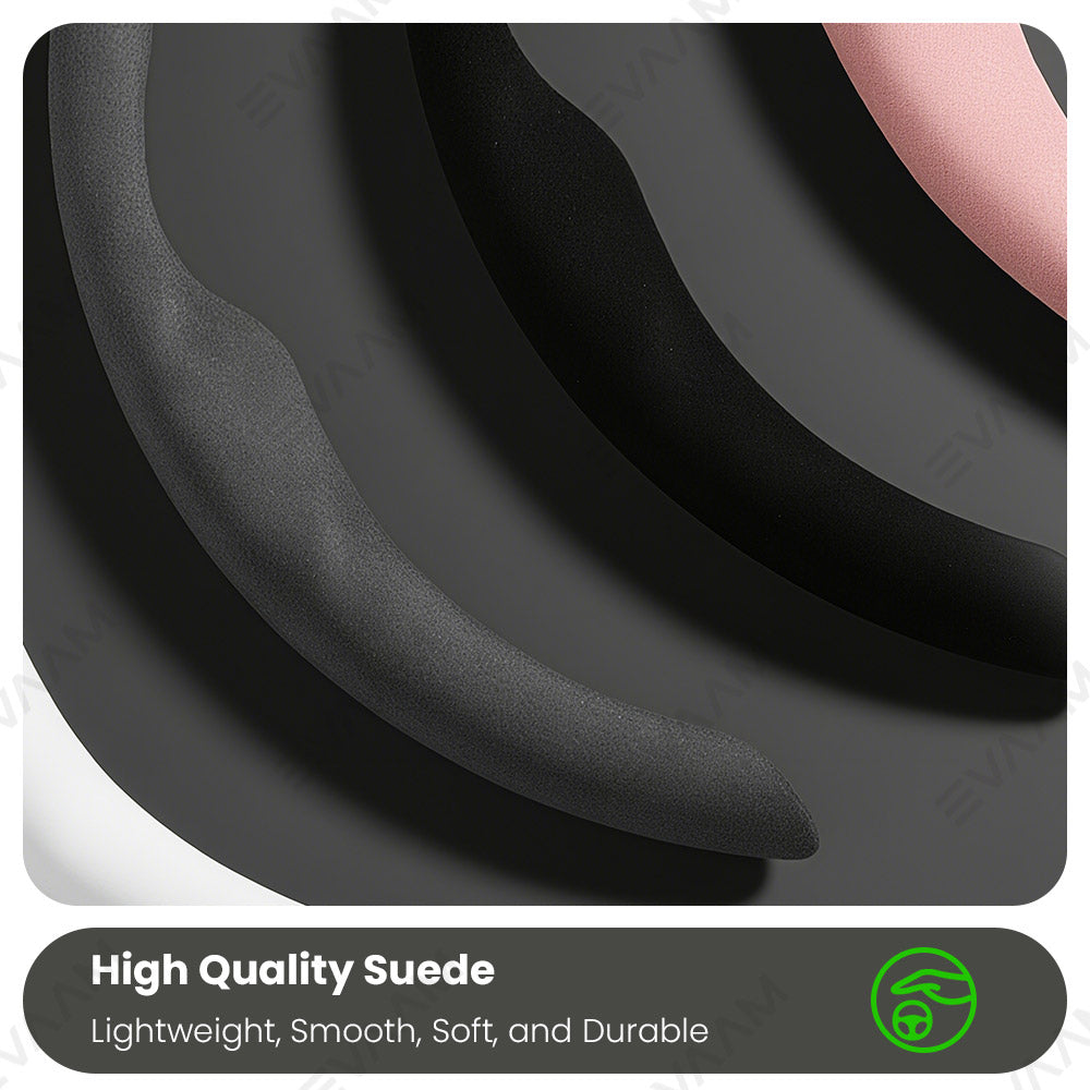 EVAAM® Anti-Slip Suede Steering Wheel Cover for Tesla  Model Y/3 Juniper 2025+ - EVAAM