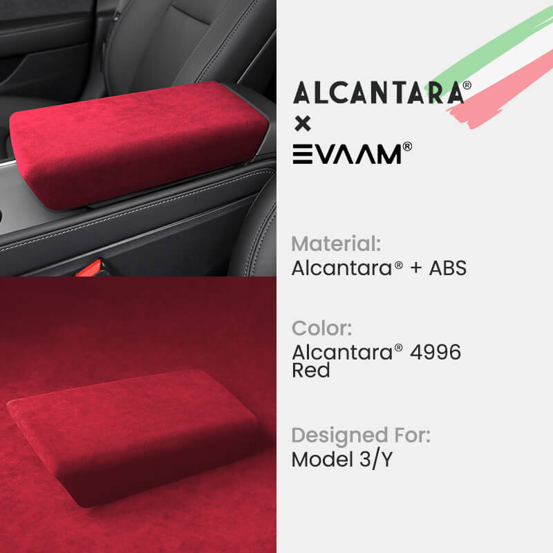 Alcantara Armrest Cover for Tesla Model 3/Y (2017-2023)-EVAAM® - EVAAM