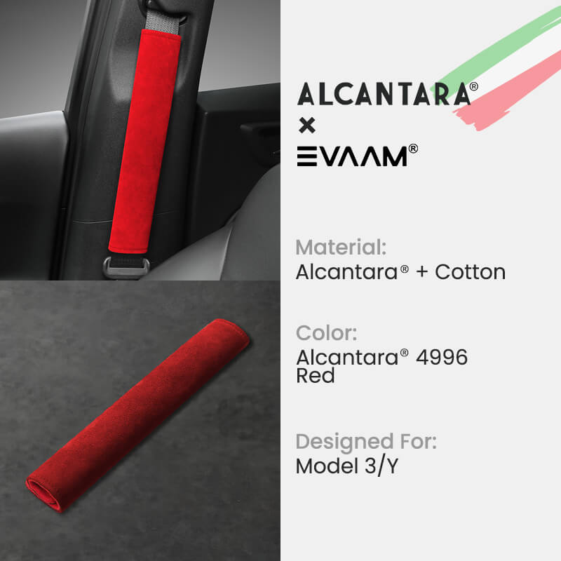 Alcantara Seat Belt Cover For Tesla Model 3/Y-EVAAM® - EVAAM