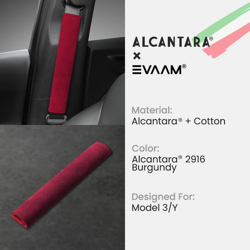 Alcantara Seat Belt Cover For Tesla Model 3/Y-EVAAM® - EVAAM
