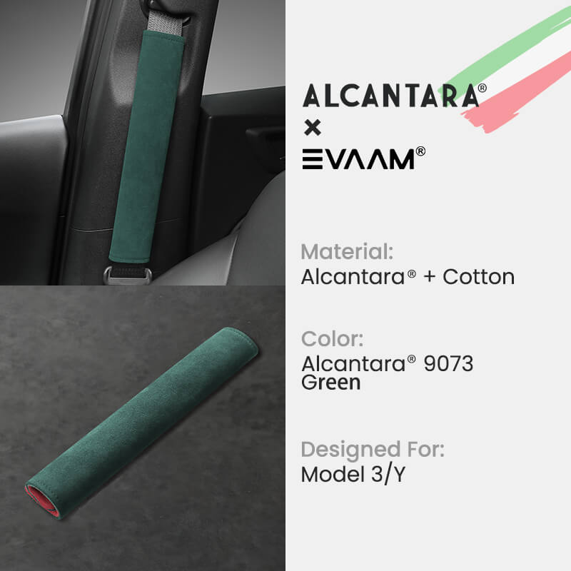 Alcantara Seat Belt Cover For Tesla Model 3/Y-EVAAM® - EVAAM