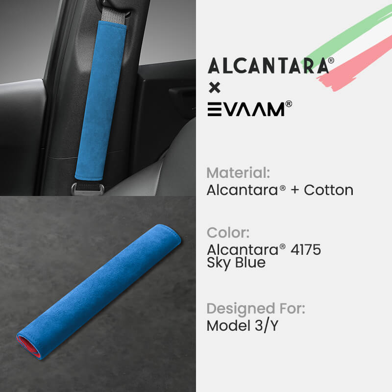 Alcantara Seat Belt Cover For Tesla Model 3/Y-EVAAM® - EVAAM