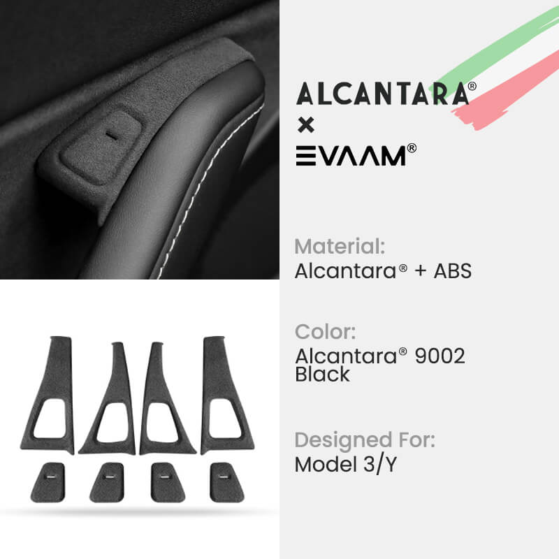 Alcantara Door Button Switch Trim Cover for Tesla Model 3/Y(2017-2023)-EVAAM® - EVAAM