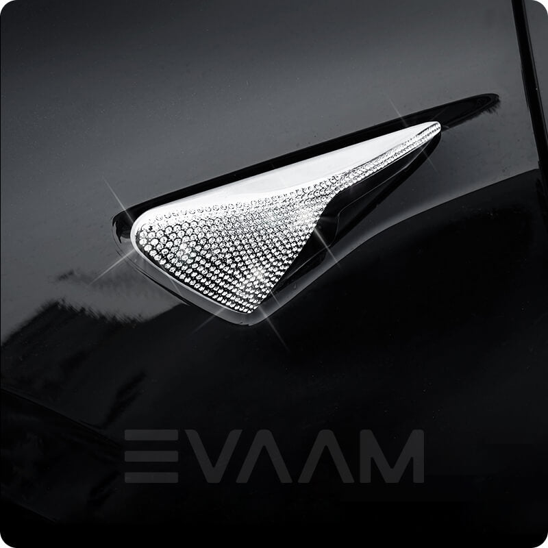 EVAAM® Bling Diamond Turn Signal Side Camera Covers for Tesla Model 3/Y Accessories - EVAAM