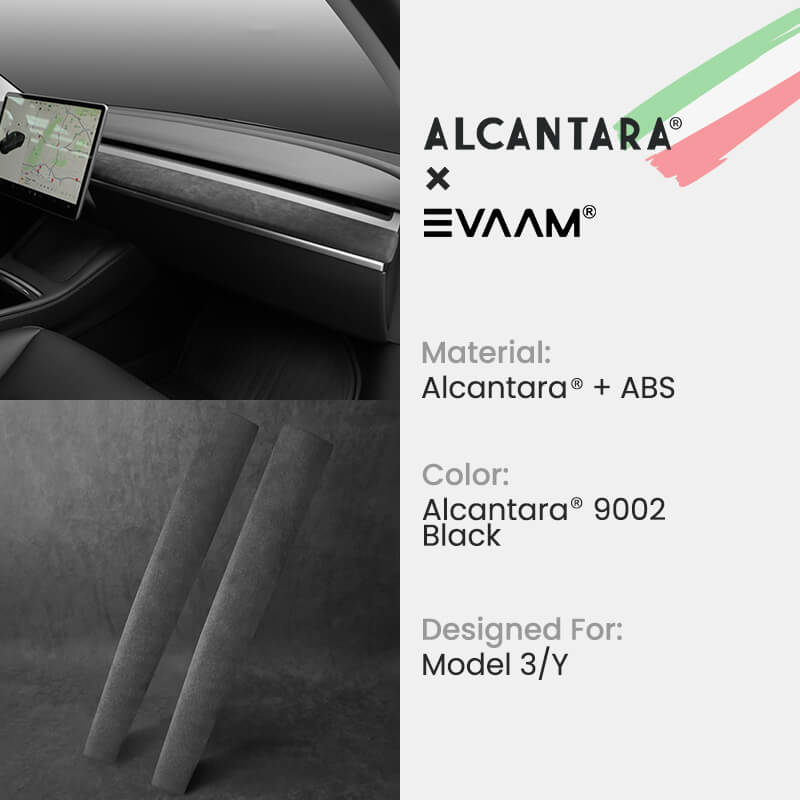 Alcantara Tesla Dash Cap Cover for Tesla Model 3/Y (2017-2023)-EVAAM® - EVAAM