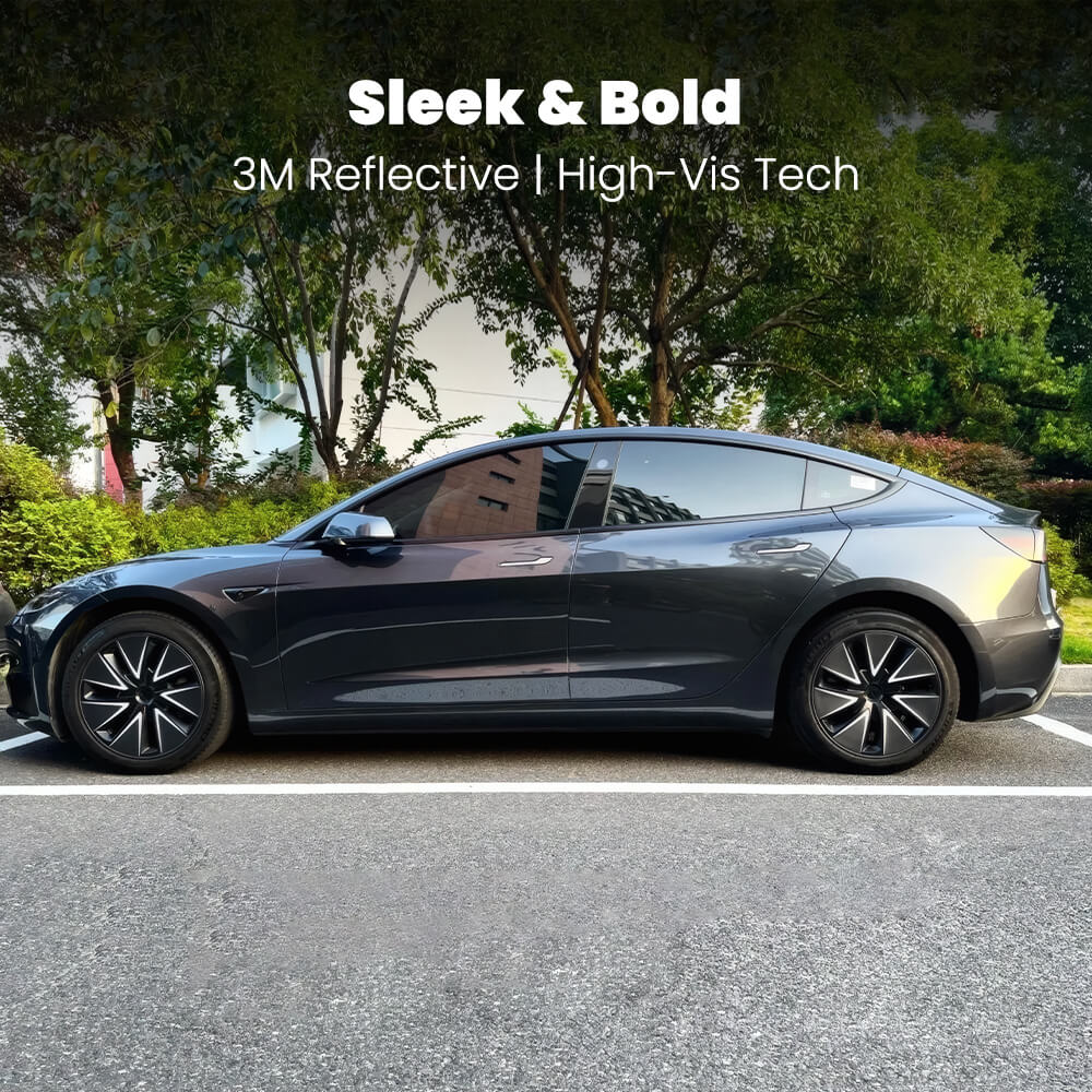 Wheel Hub Reflective Decals For Tesla Model 3 Highland 18" Photon Wheels - EVAAM