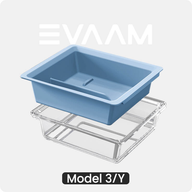 EVAAM® Upgraded Double-layer Center Console Organizer Tray for Tesla Model 3/Y (2021-2023) - EVAAM