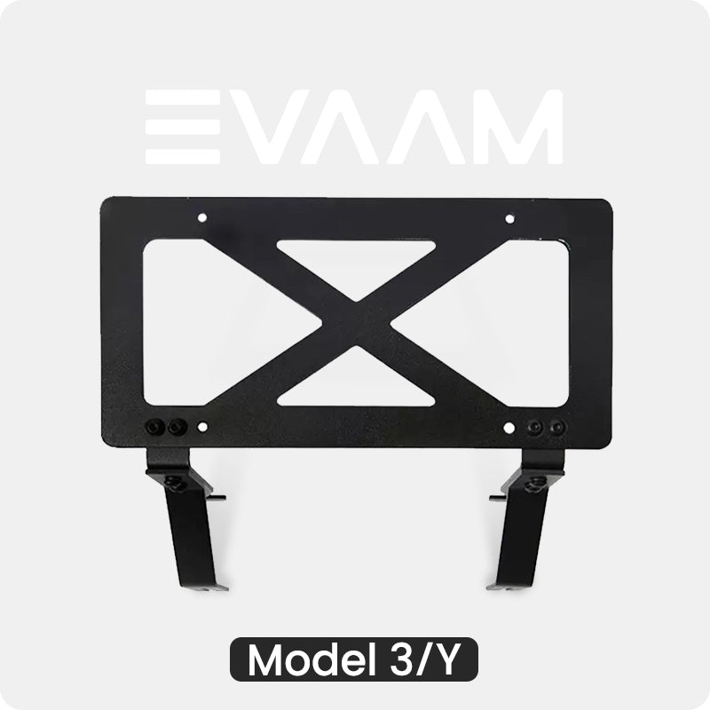 EVAAM® No Drill Front License Plate Frames Covers for Tesla Model 3/Y (2017-2023) - EVAAM