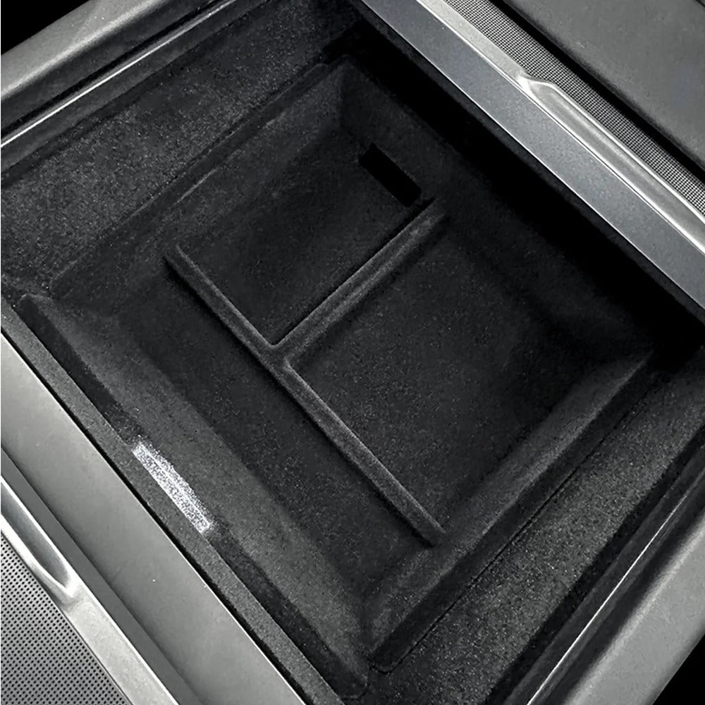 Evvam® Premium Flocked Center Console Trays for Tesla Model 3 Highland & New Model Y (Juniper) | Sophisticated Interior Organization - EVAAM