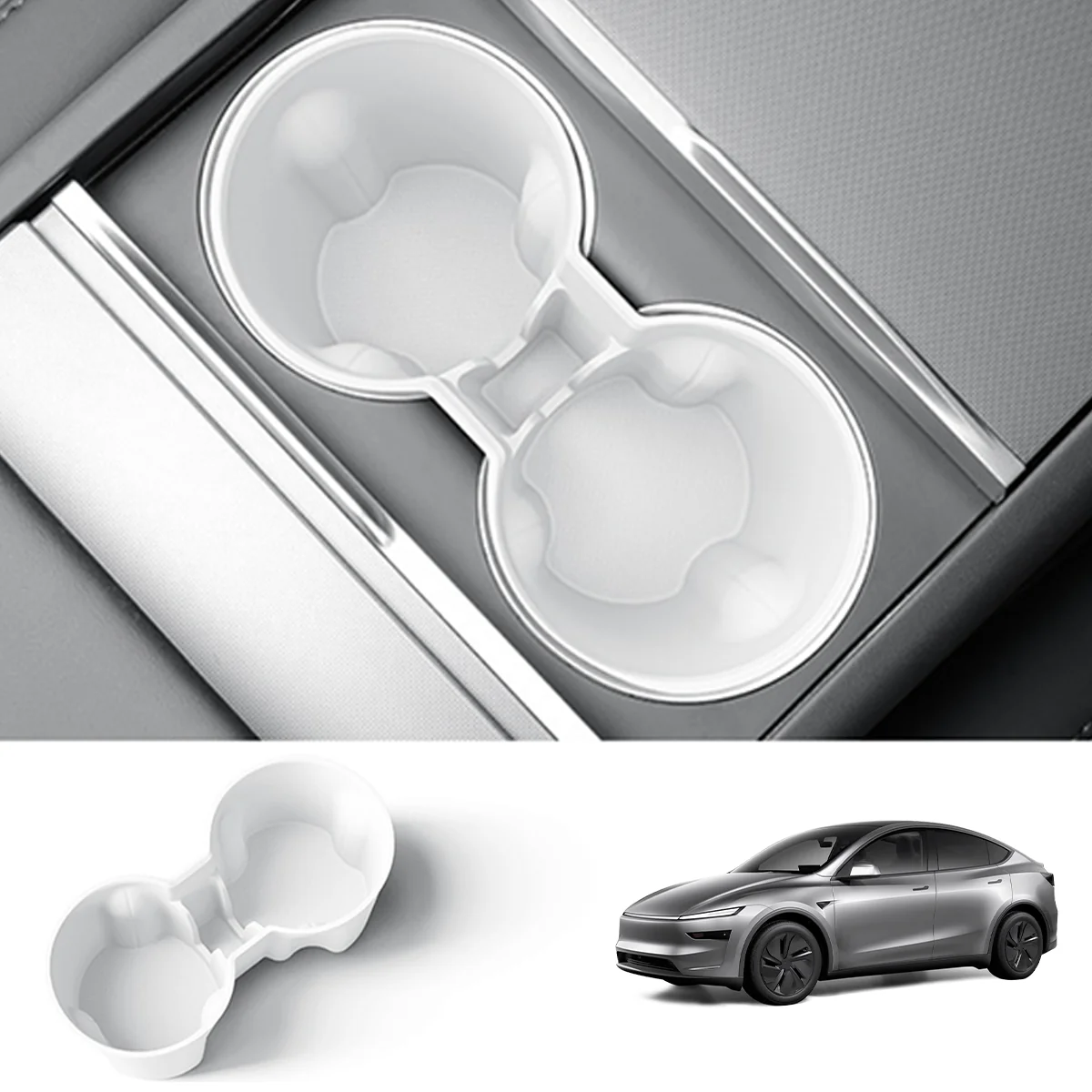 EVAAM® Precision-Fit Silent Cup Holder Insert for Tesla Model Y Juniper (2025-2026) - EVAAM