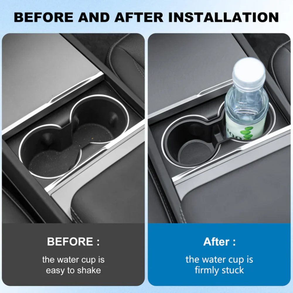 EVAAM® Precision-Fit Silent Cup Holder Insert for Tesla Model Y Juniper (2025-2026) - EVAAM