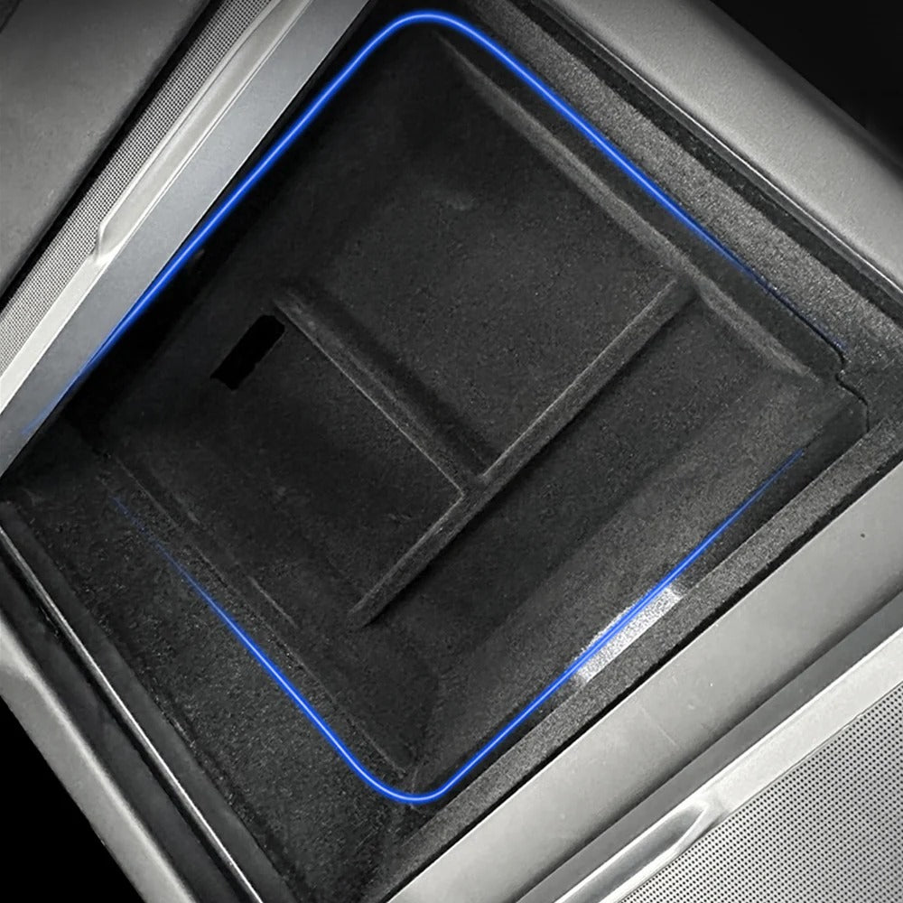 Evvam® Premium Flocked Center Console Trays for Tesla Model 3 Highland & New Model Y (Juniper) | Sophisticated Interior Organization - EVAAM