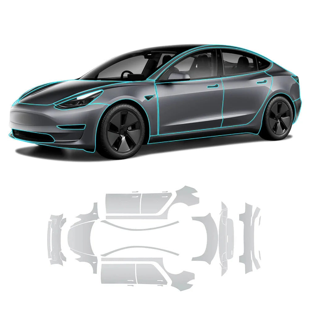 TPU Pre-Cut Invisible Full Car Paint Protection Film (PPF) for Tesla Model 3 (2020-2023)