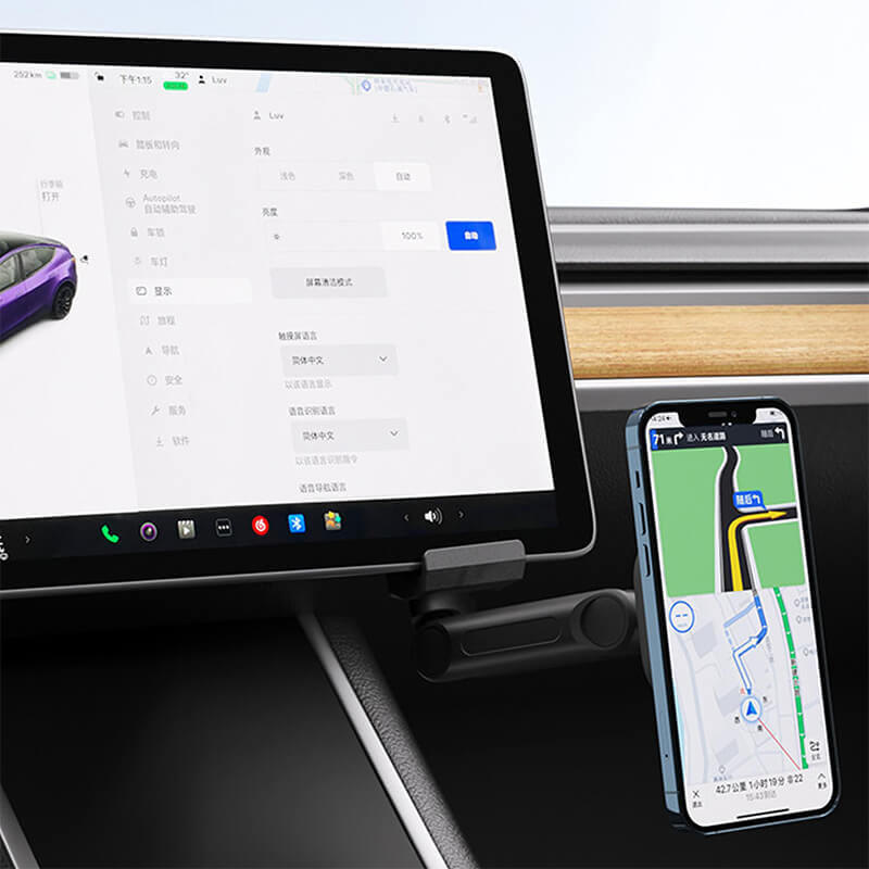 EVAAM ® 360° Adjustable Wireless MagSafe Charger Tesla Phone Mount Holder for Model 3/Y (2017-2023) - EVAAM