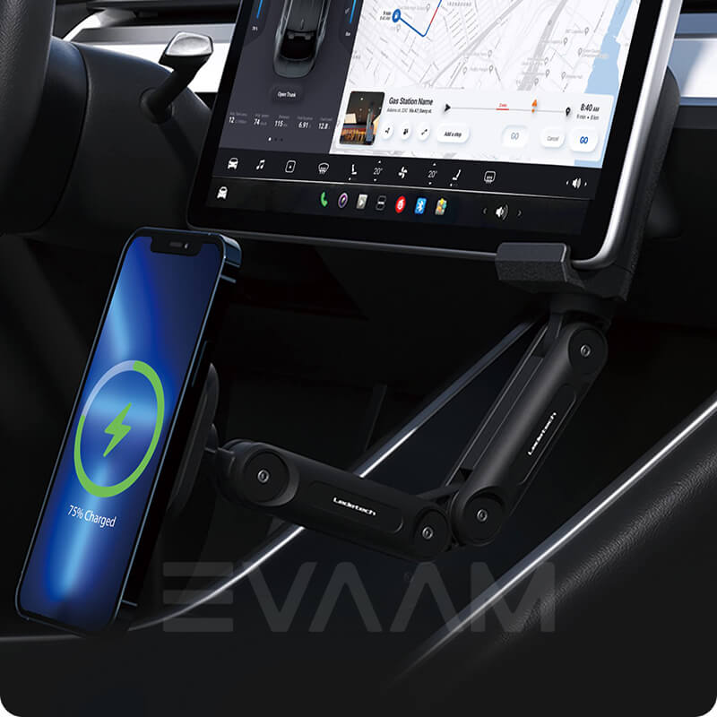 EVAAM ® 360° Adjustable Wireless MagSafe Charger Tesla Phone Mount Holder for Model 3/Y (2017-2023) - EVAAM