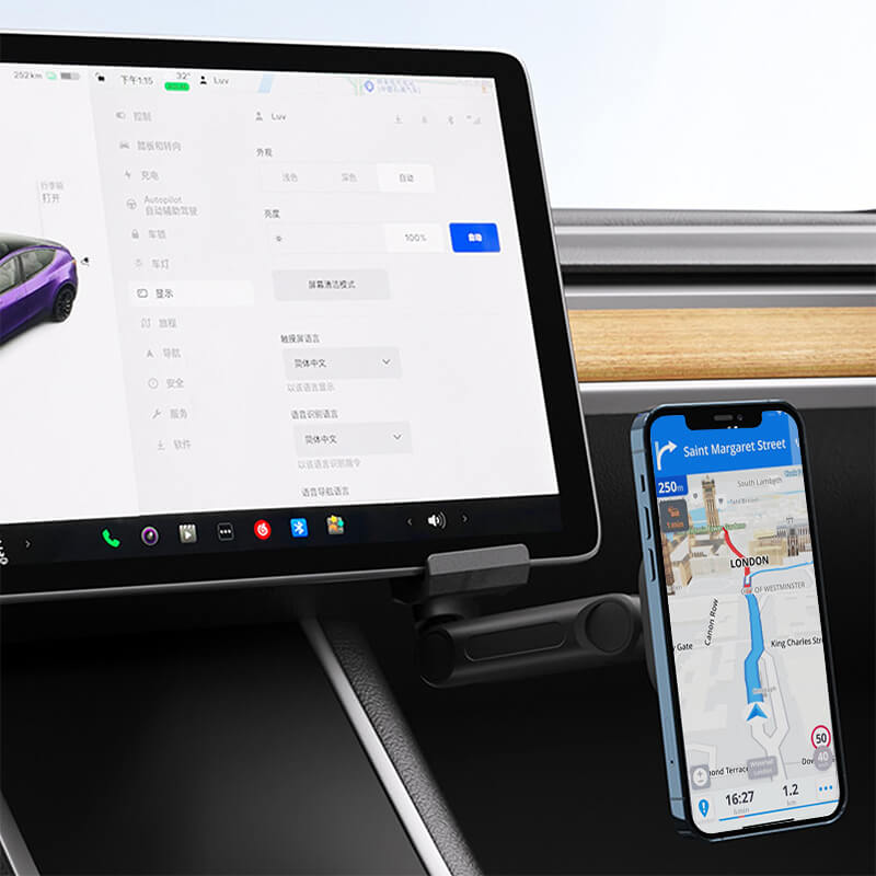 EVAAM ® 360° Adjustable Wireless MagSafe Charger Tesla Phone Mount Holder for Model 3/Y (2017-2023) - EVAAM