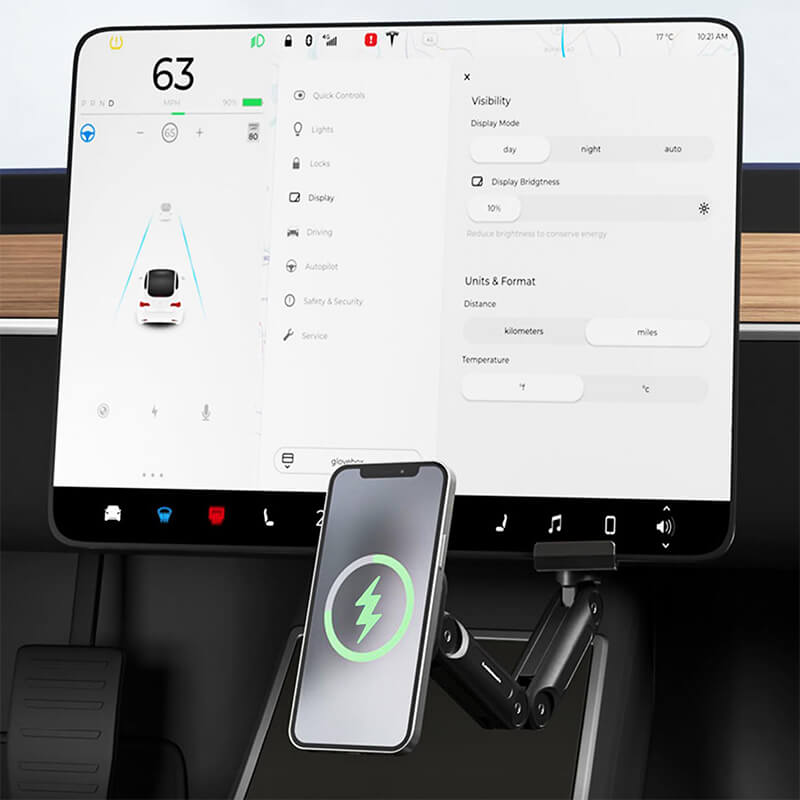 EVAAM ® 360° Adjustable Wireless MagSafe Charger Tesla Phone Mount Holder for Model 3/Y (2017-2023) - EVAAM