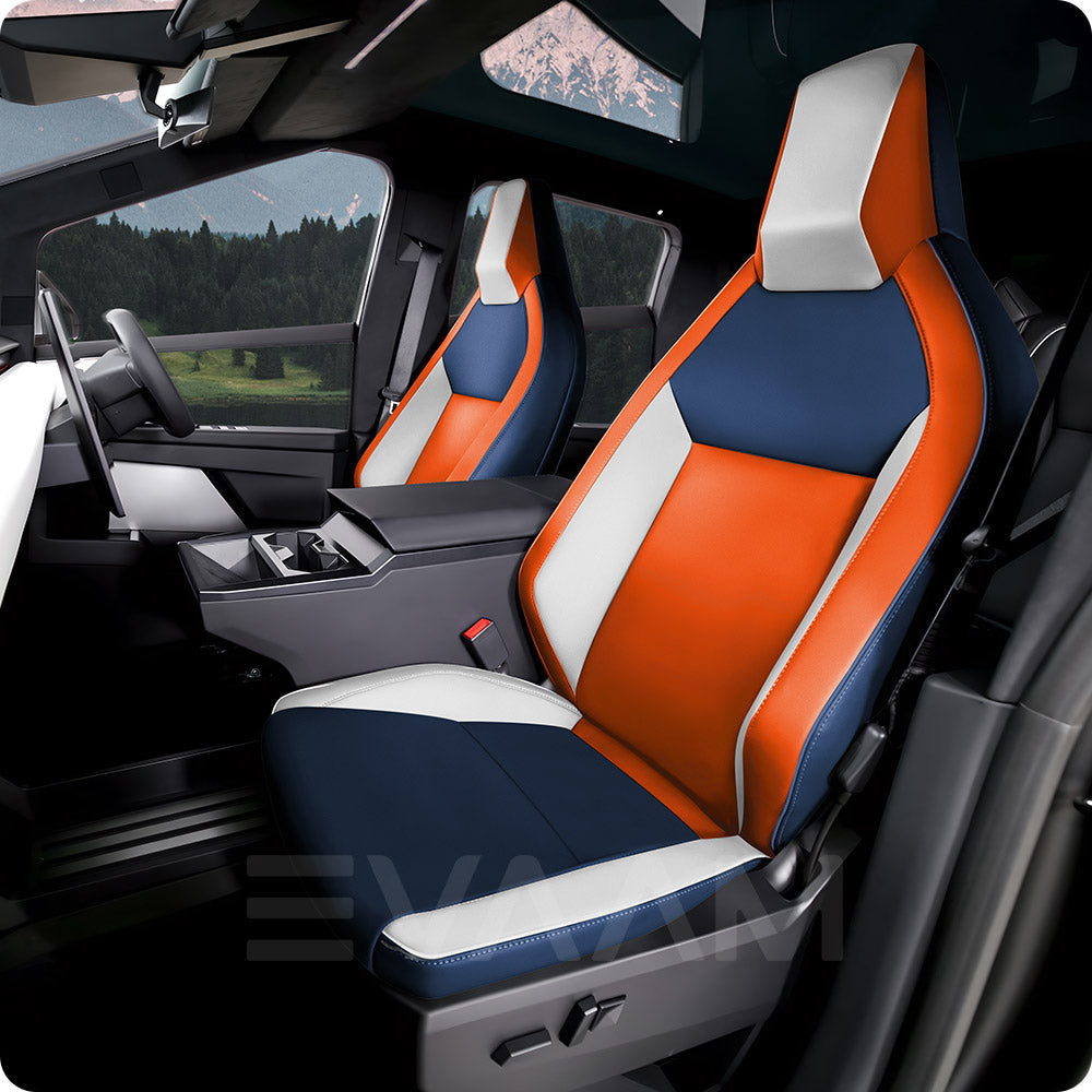 EVAAM® Leather Full Seat Covers for Tesla Cybertruck - EVAAM