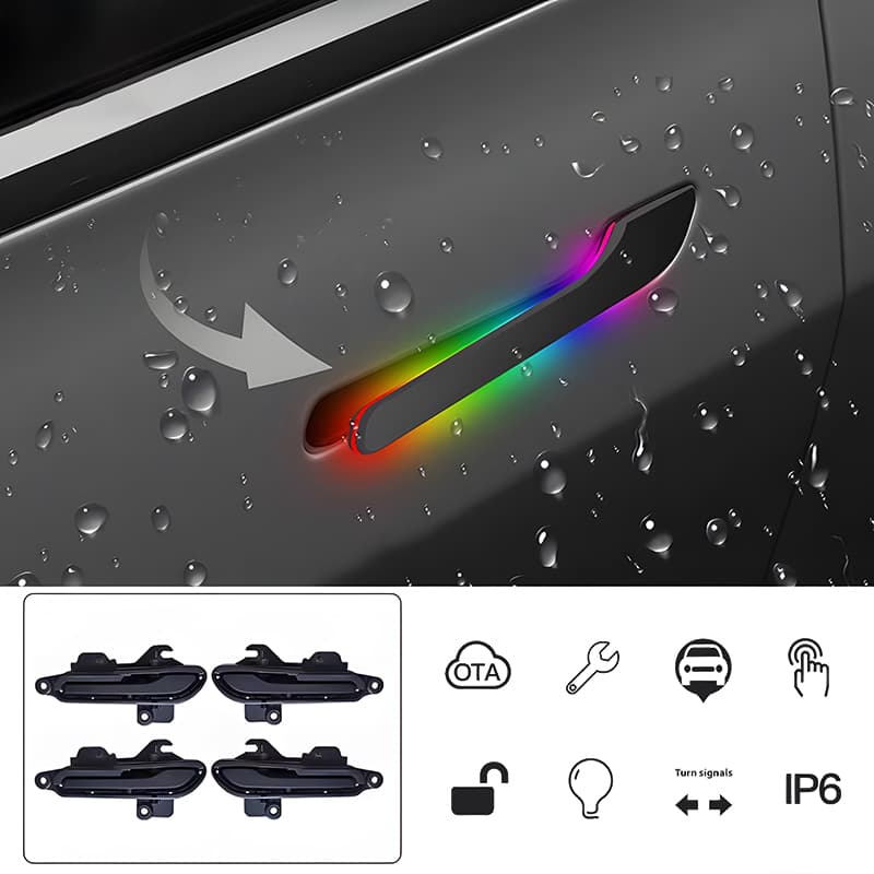 Ultimate RGB Auto-Presenting Door Handle Kit for Tesla Model 3 & Y