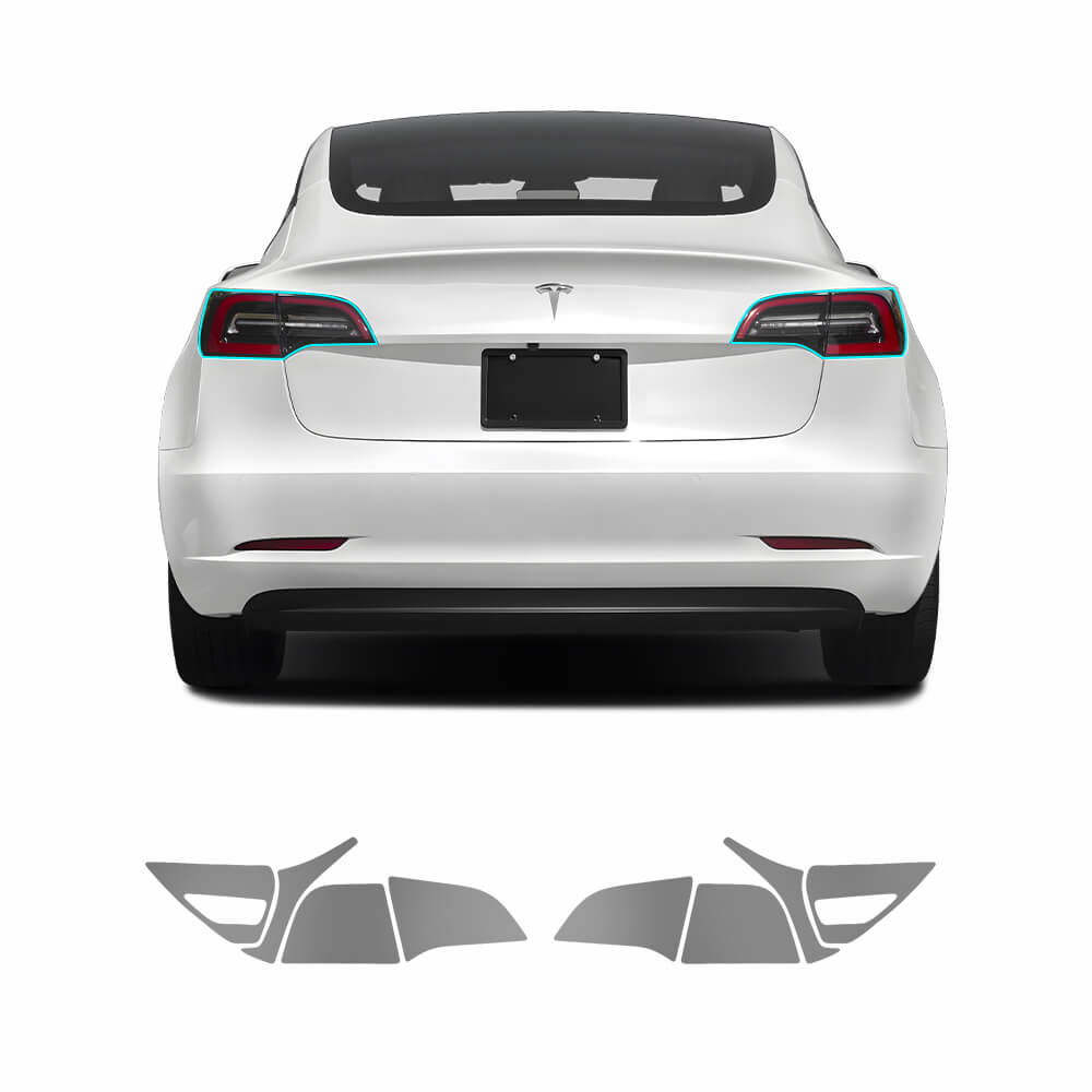 Smoked Tint TPU Headlight and Taillight Protection Film for Tesla Model 3/Y (2017-2026) - EVAAM