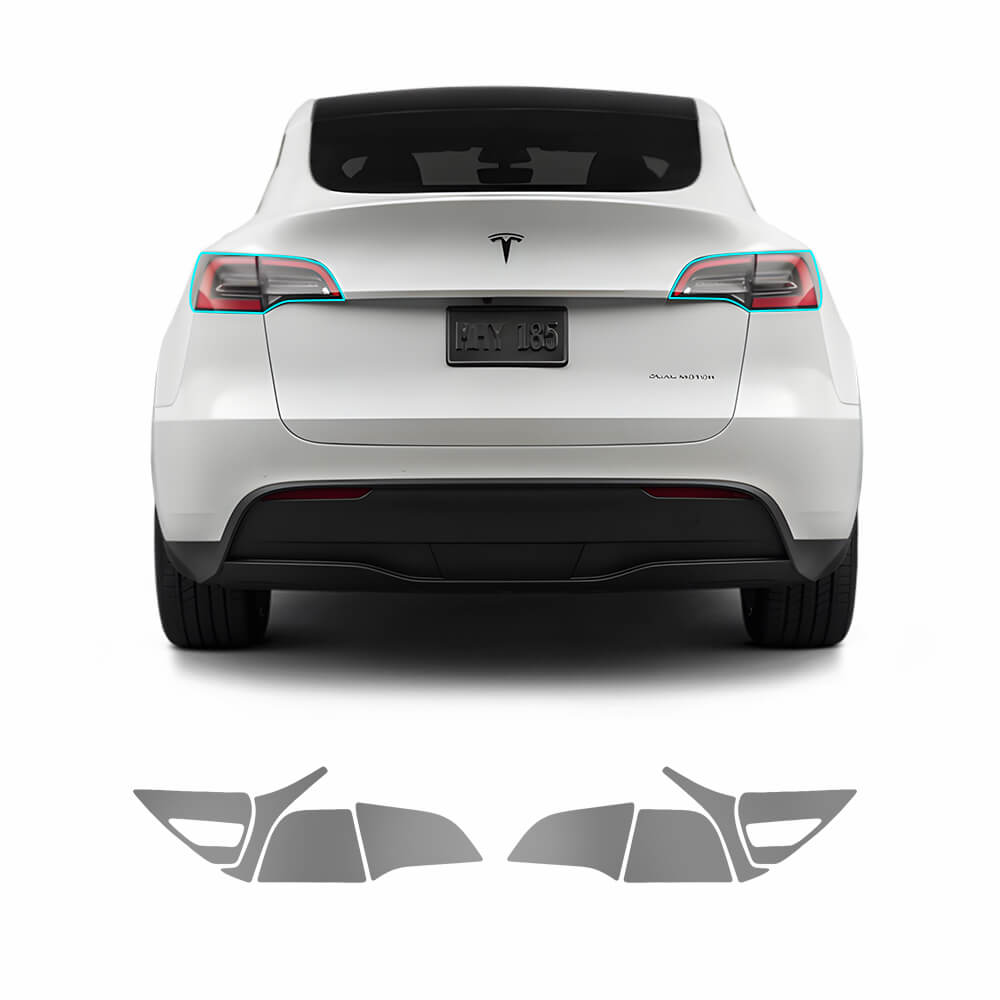 Smoked Tint TPU Headlight and Taillight Protection Film for Tesla Model 3/Y (2017-2026) - EVAAM