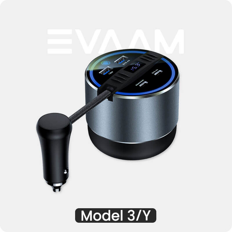 EVAAM® Getränkehalter USB-Hub-Dockingstation für Tesla Model 3/Y (2017–2023)
