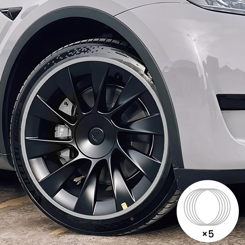 EVAAM® Silver Aluminum Alloy Wheel Rim Protector - Fits All Cars (5pcs) - EVAAM