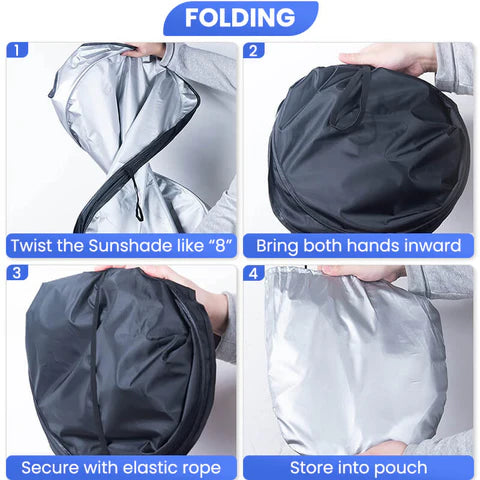 EVAAM® Foldable Windshield Glass Sun Shades for Tesla Model S/3/X/Y (2012-2023) - EVAAM