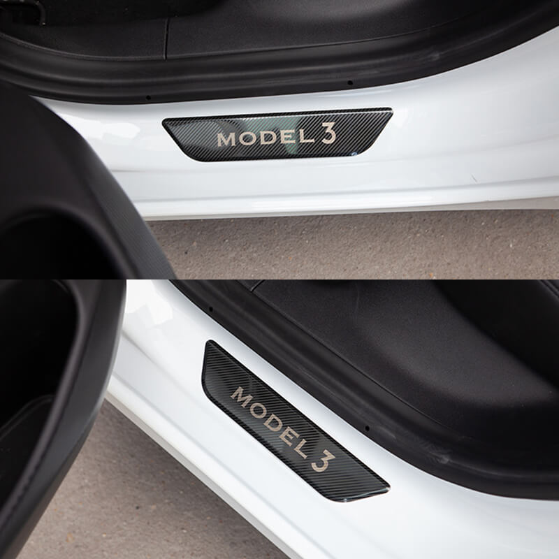 EVAAM™ Black Rear Door Sill Protector For Tesla Model 3 Accessories - EVAAM
