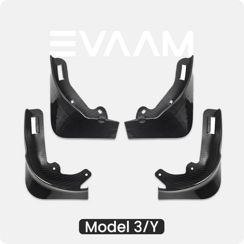 EVAAM™ Carbon Fiber Style Mud Flaps for Model 3/Y 2017-2023 - EVAAM