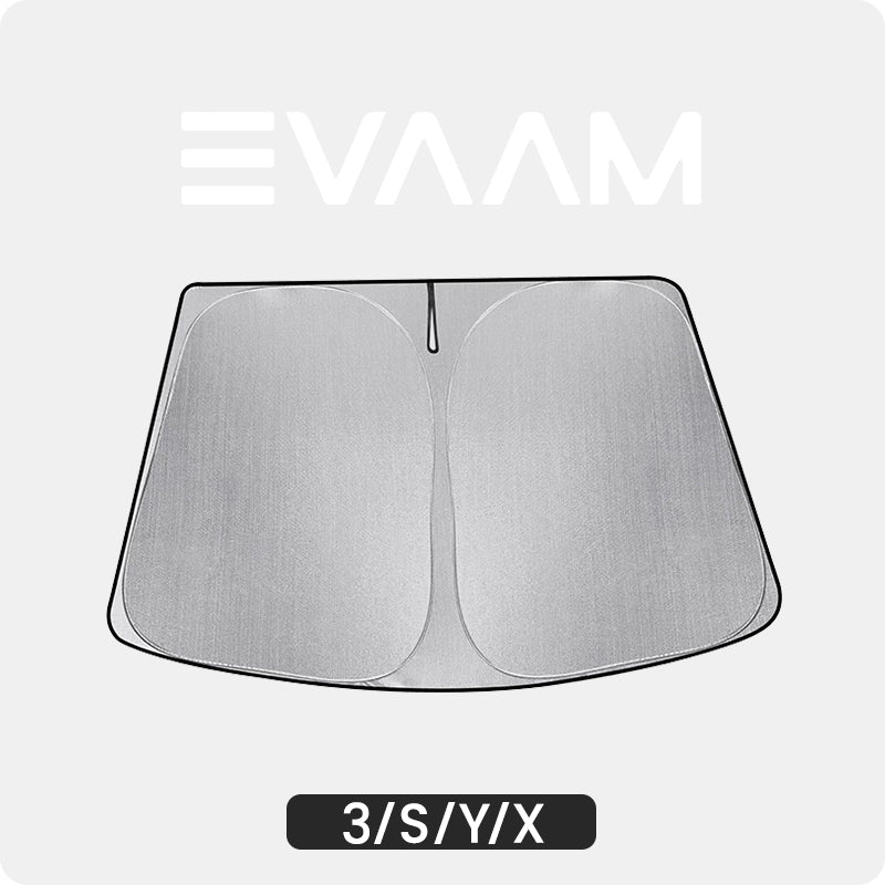 EVAAM® Foldable Windshield Glass Sun Shades for Tesla Model S/3/X/Y  (2012-2023)