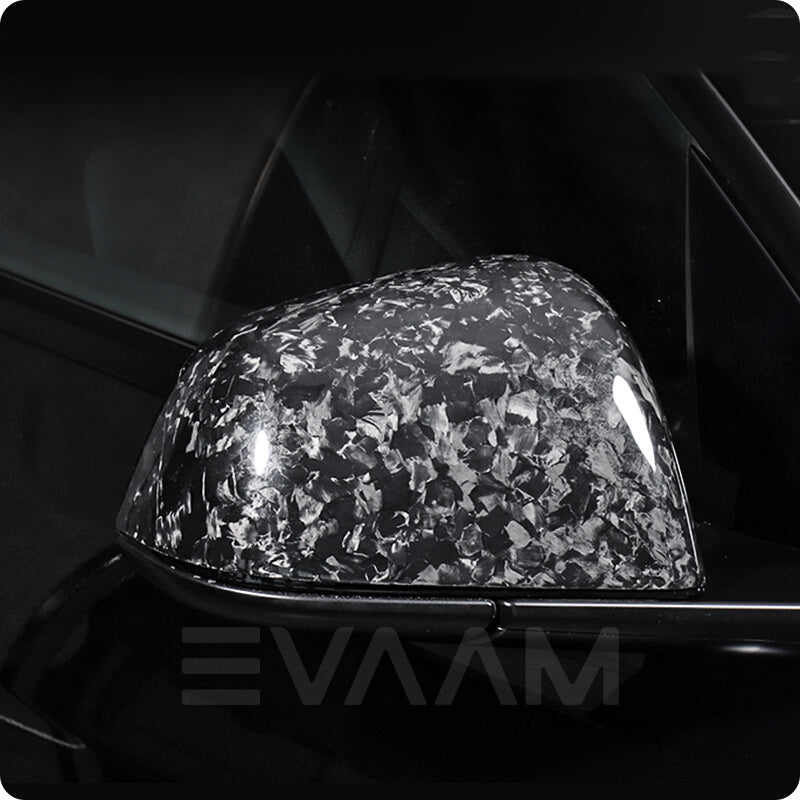EVAAM™ Forged Real Carbon Fiber Mirror Cover for Model 3/Y Accessories - EVAAM