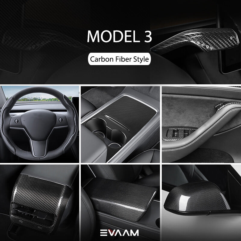 EVAAM Model 3 Carbon Fiber Style Accessories for Model 3 Accessories - EVAAM