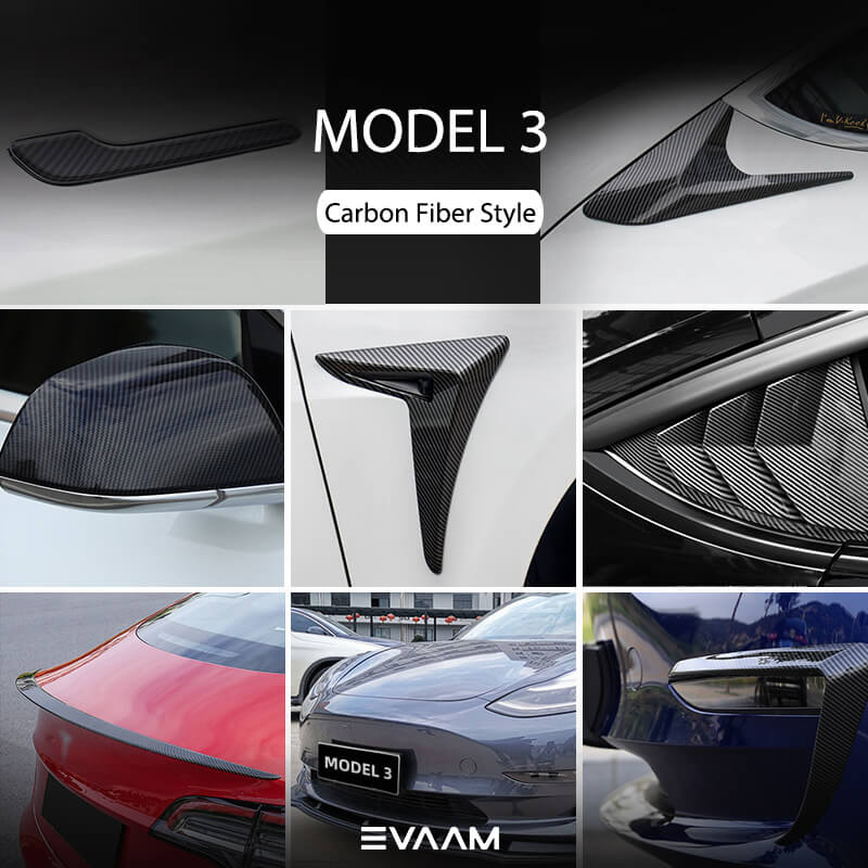 EVAAM Model 3 Carbon Fiber Style Accessories for Model 3 Accessories - EVAAM