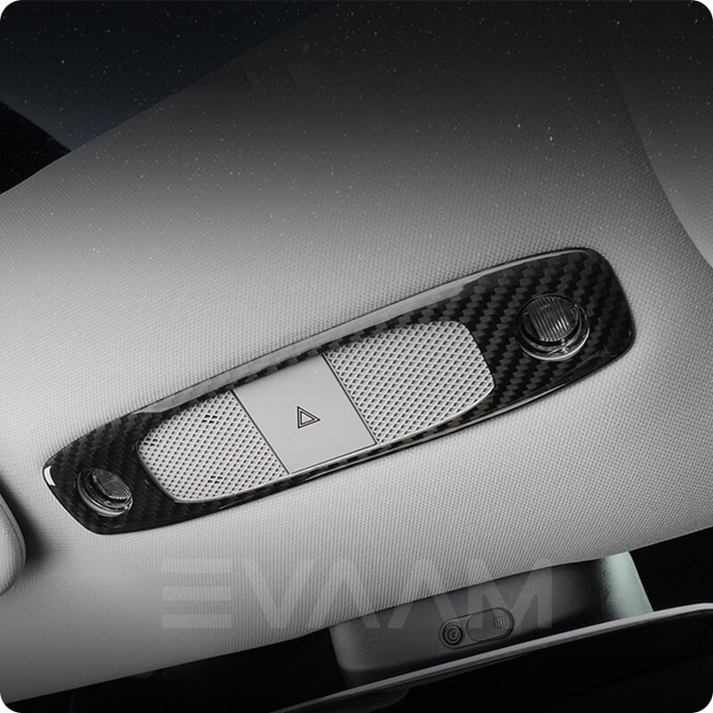 EVAAM™ Gloss Real Carbon Fiber Reading Light Cover for Model 3/Y 2017-2023 - EVAAM