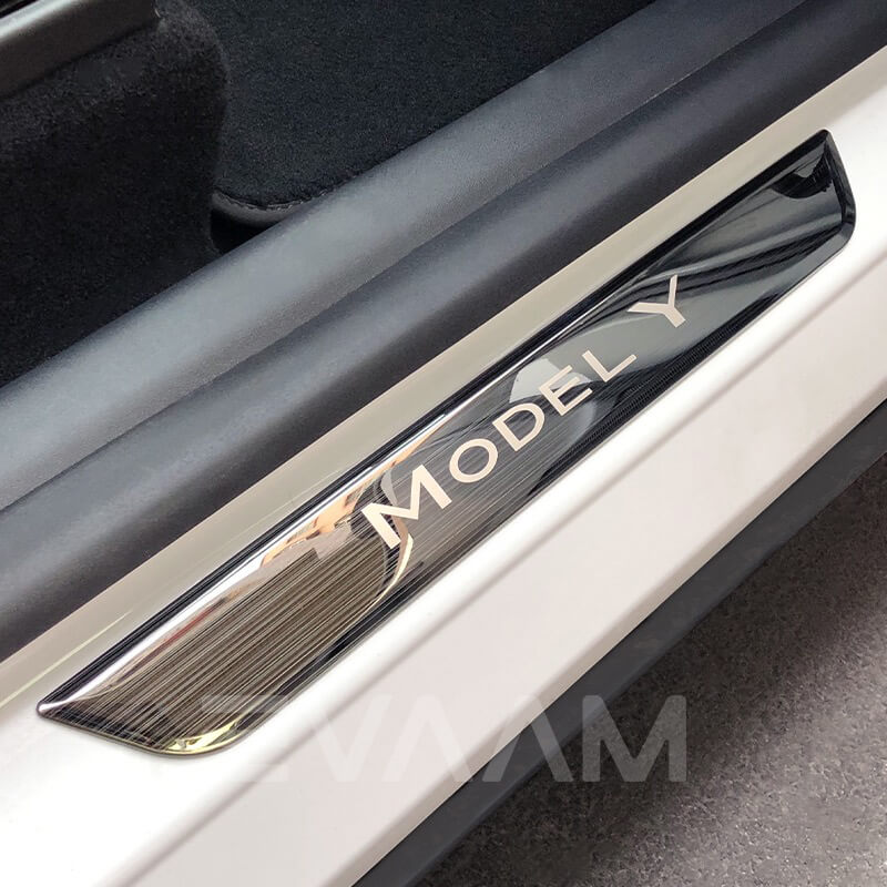 EVAAM™ Black Rear Door Sill Protector For Tesla Model Y Accessories - EVAAM