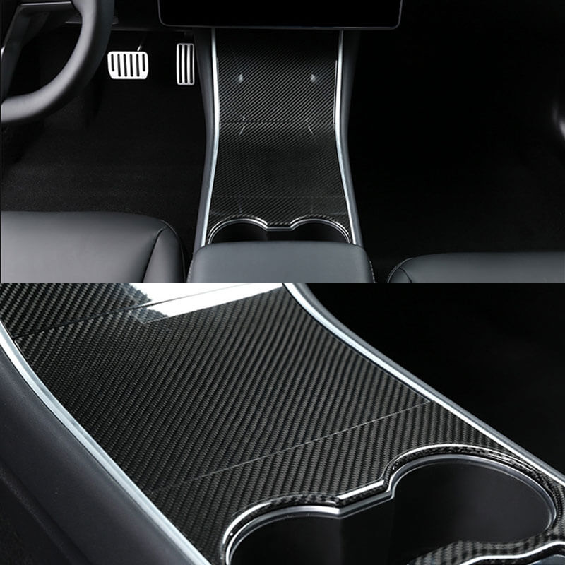EVAAM Gloss Real Carbon Fiber Center Console Cover for Model 3/Y 2016-2020 - EVAAM