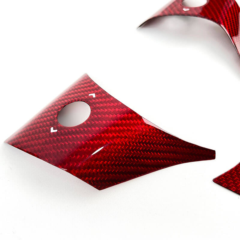 EVAAM Gloss Real Carbon Fiber Steering Wheel Fascia Cover for Model 3/Y 2017-2022 - EVAAM