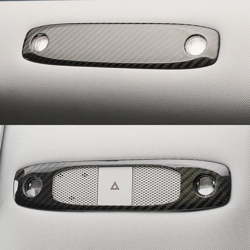 EVAAM Gloss Real Carbon Fiber Reading Light Cover for Model 3/Y 2017-2022 - EVAAM