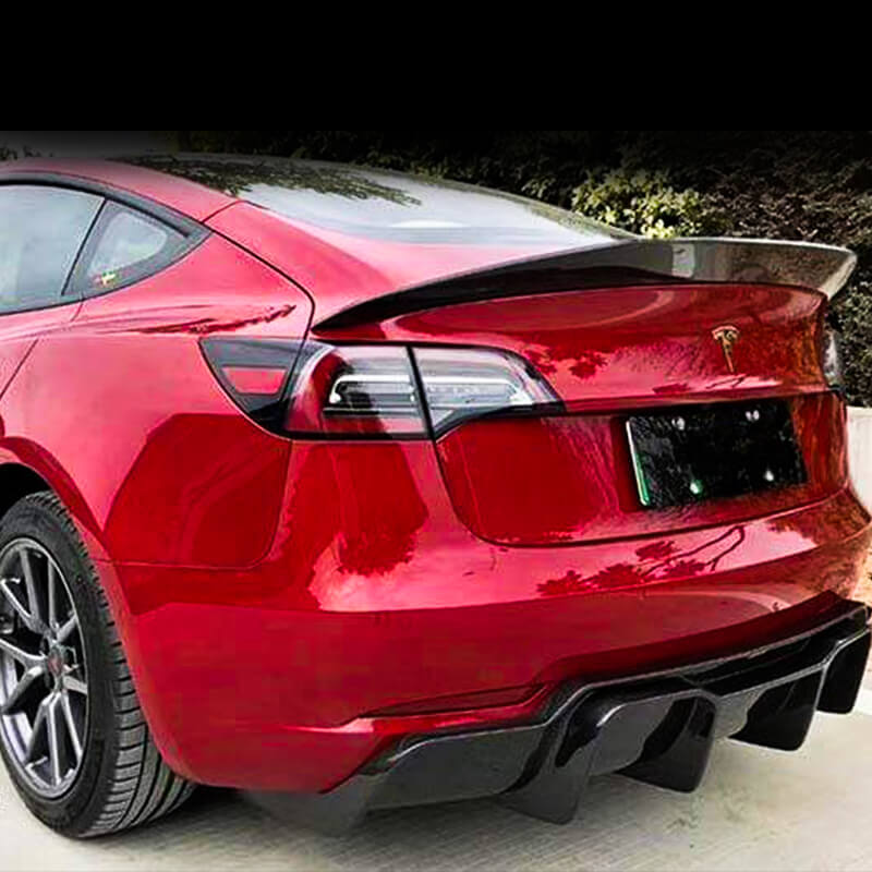 EVAAM Gloss Real Carbon Fiber Rear Diffuser for Model 3 2017-2022 - EVAAM