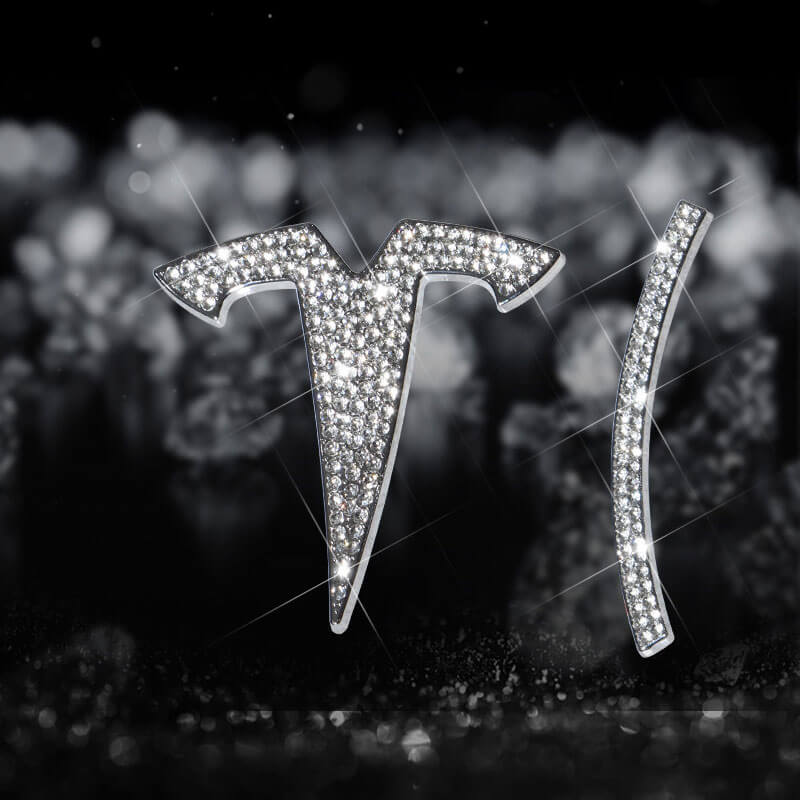 EVAAM Bling Diamond Logo Covers for Model 3/Y Accessories - EVAAM