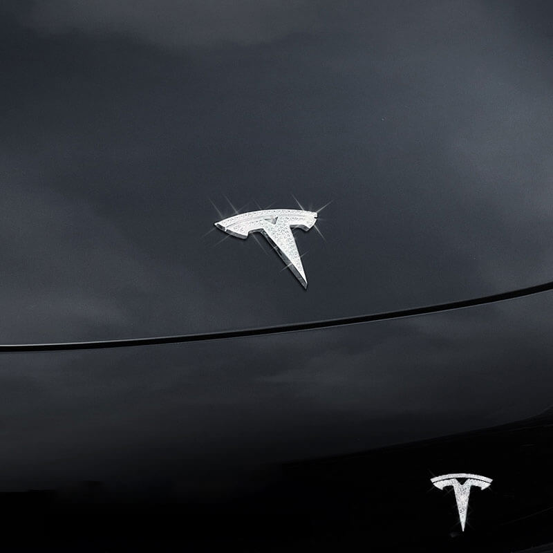 EVAAM Bling Diamond Logo Covers for Model 3/Y Accessories - EVAAM