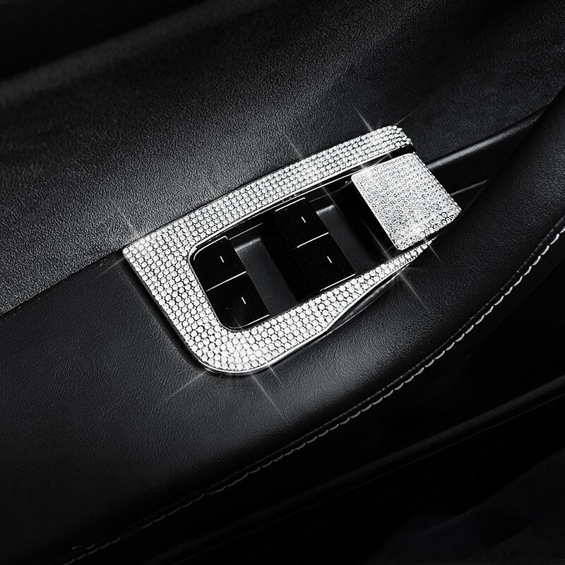 EVAAM Bling Diamond Window Switch Button Cover for Model 3/Y Accessories - EVAAM