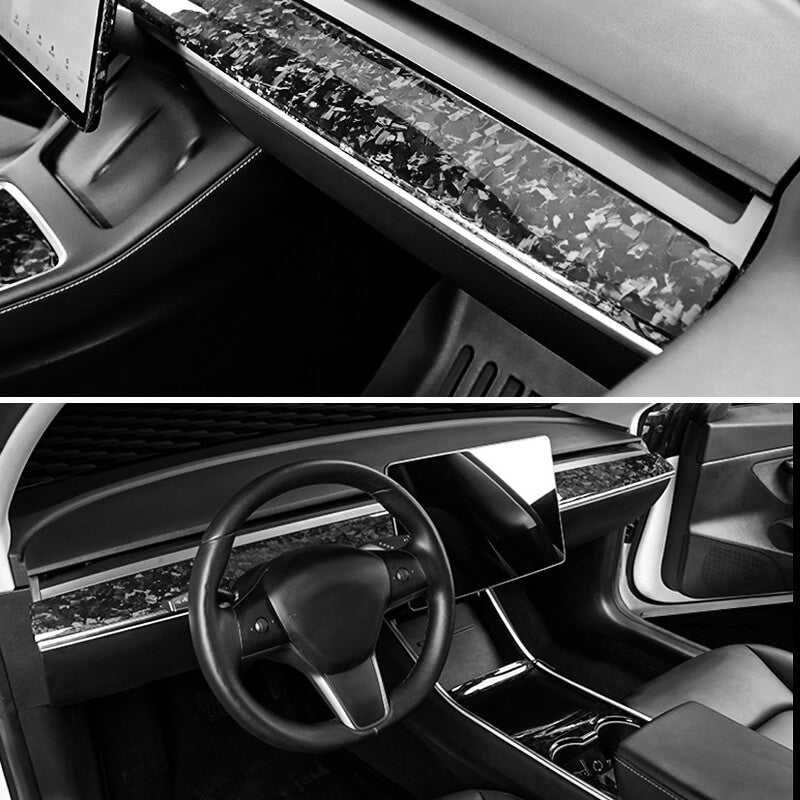EVAAM Forged Real Carbon Fiber Dash board Cover for Model 3/Y 2017-2022 - EVAAM