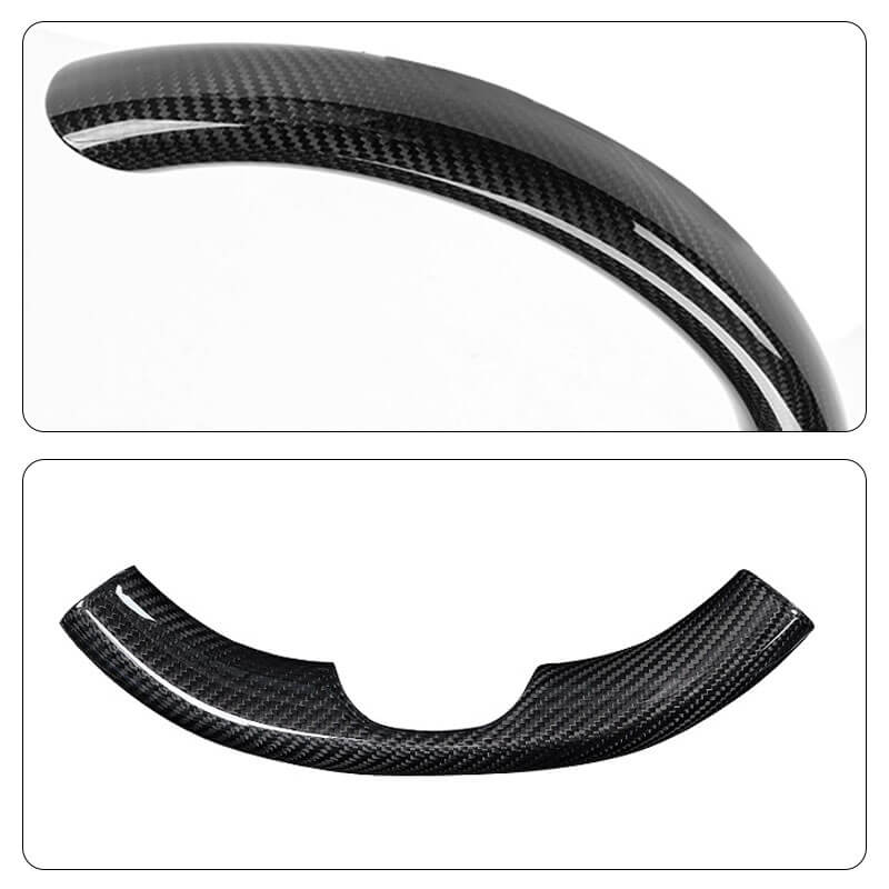 EVAAM Gloss Real Carbon Fiber Steering Wheel Caps Cover for Model 3/Y 2017-2022 - EVAAM