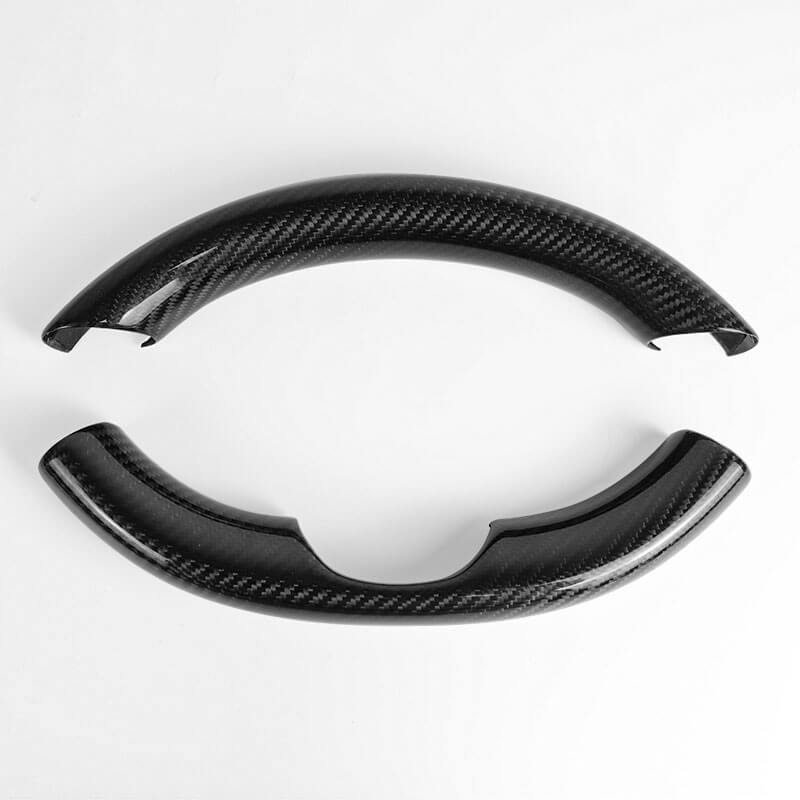 EVAAM Gloss Real Carbon Fiber Steering Wheel Caps Cover for Model 3/Y 2017-2022 - EVAAM