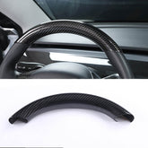 EVAAM Gloss Real Carbon Fiber Steering Wheel Caps Cover for Model 3/Y 2017-2022 - EVAAM